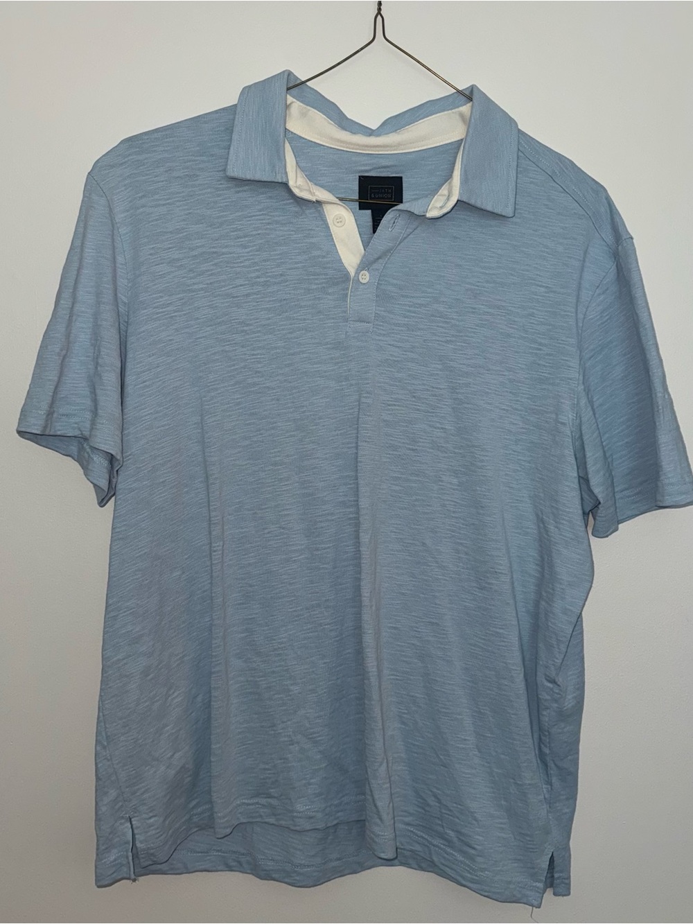 Men’s 14th & Union Light Blue Polo with White Trim